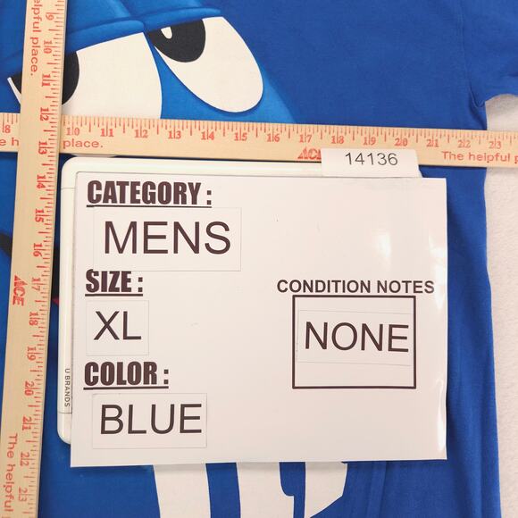 M&Ms Graphic Casual Short Sleeve Crew Neck T Shirt Mens Size Extra Large XL Blue - Picture 7 of 9